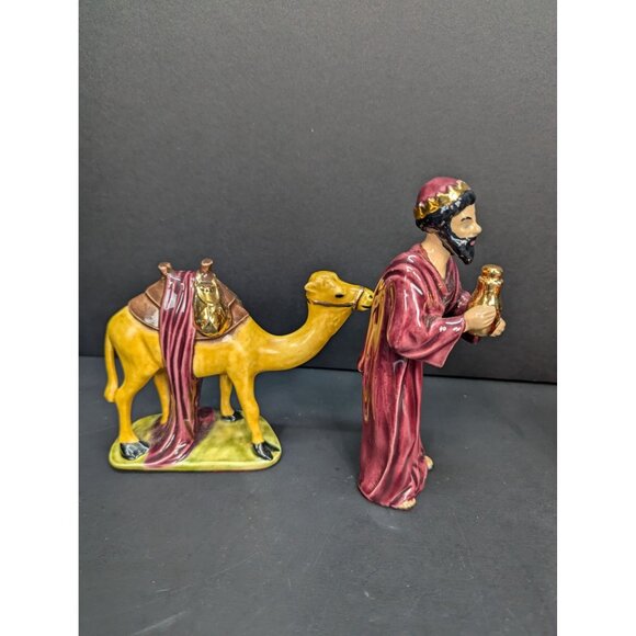 Vintage Nativity Scene Replacement Pieces Three Wise Men With Three Camels - Picture 3 of 8